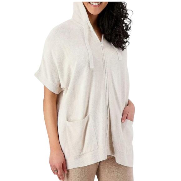 Barefoot Dreams Tops - Barefoot Dreams Cozy Chic Ultra Lite Bat Wing Sleeve Zip Front Hoodie Size S/M